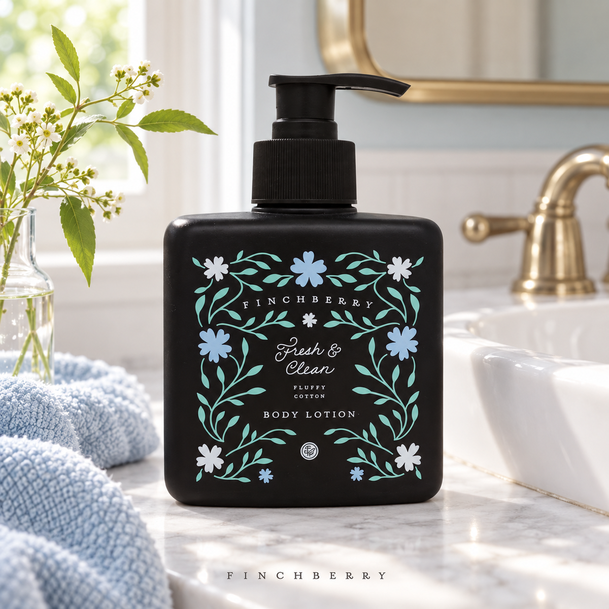 Fresh & Clean Body Lotion styled editorial product photograph