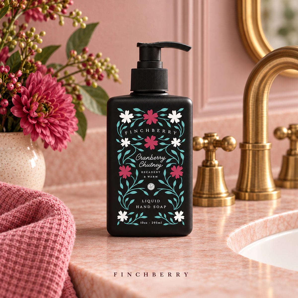 Cranberry Chutney Liquid Hand Soap styled product photograph