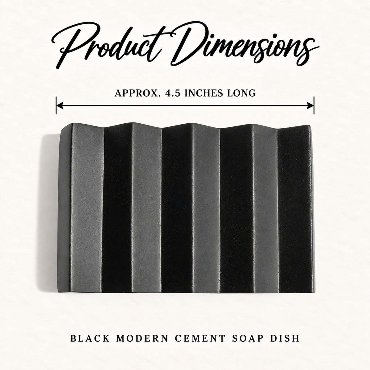 Modern Cement Soap Dish - Black approved product dimensions