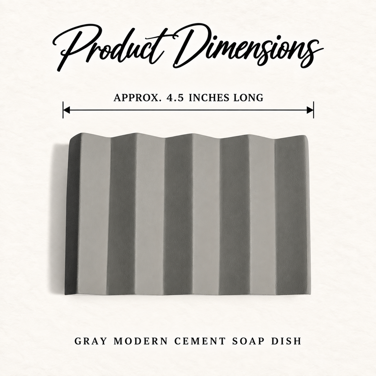 Modern Cement Soap Dish - Grey approved product dimensions