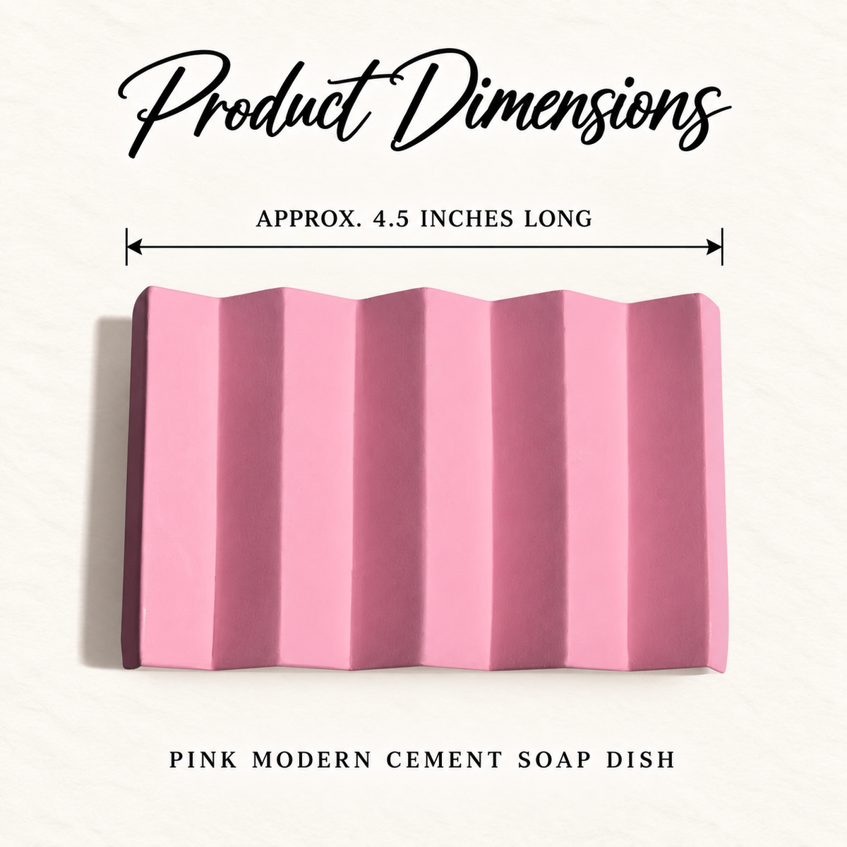 Modern Cement Soap Dish - Pink approved product dimensions