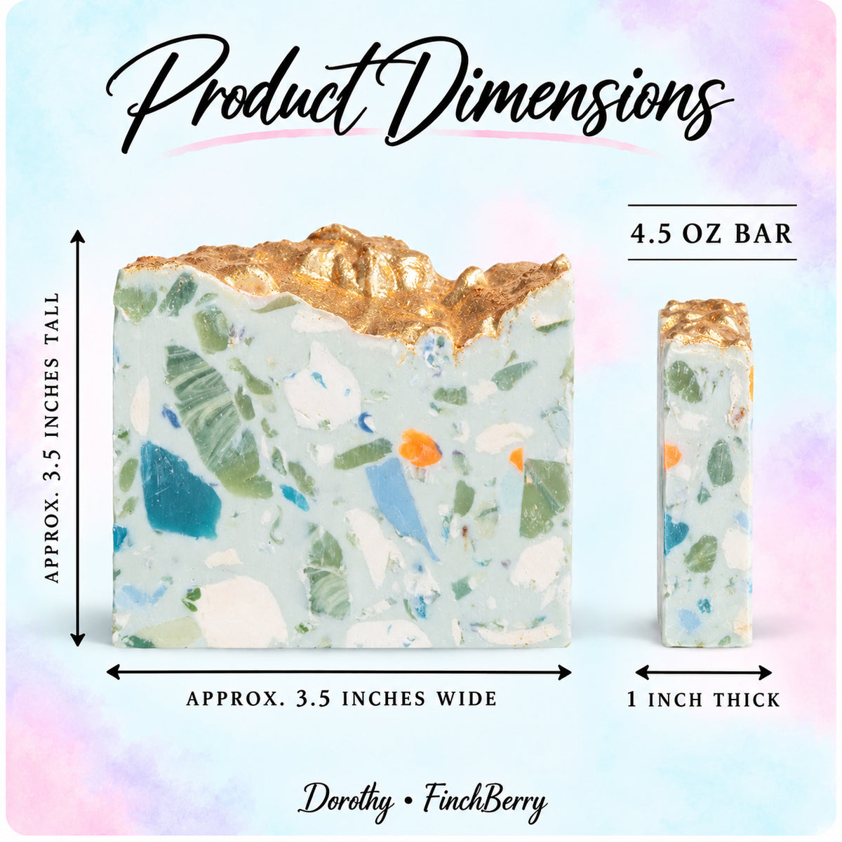 Dorothy - Handcrafted Vegan Soap dimensions image