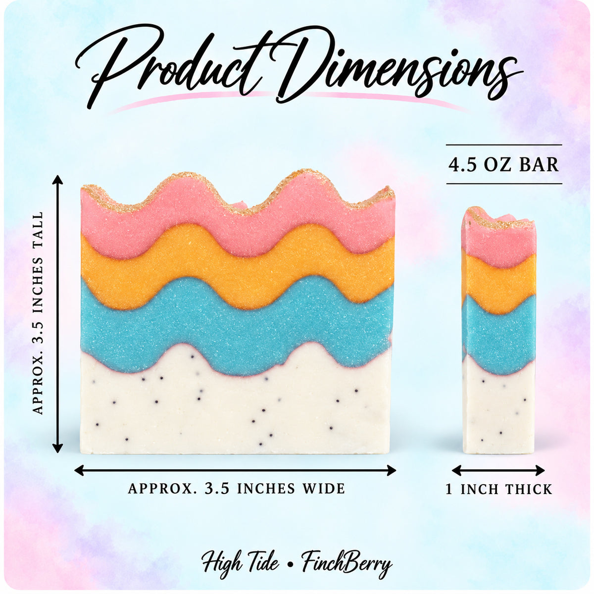 High Tide - Handcrafted Vegan Soap dimensions image