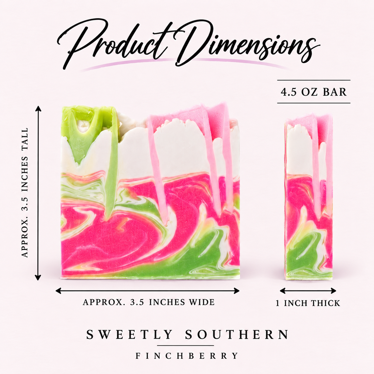 Sweetly Southern - Handcrafted Vegan Soap product dimensions