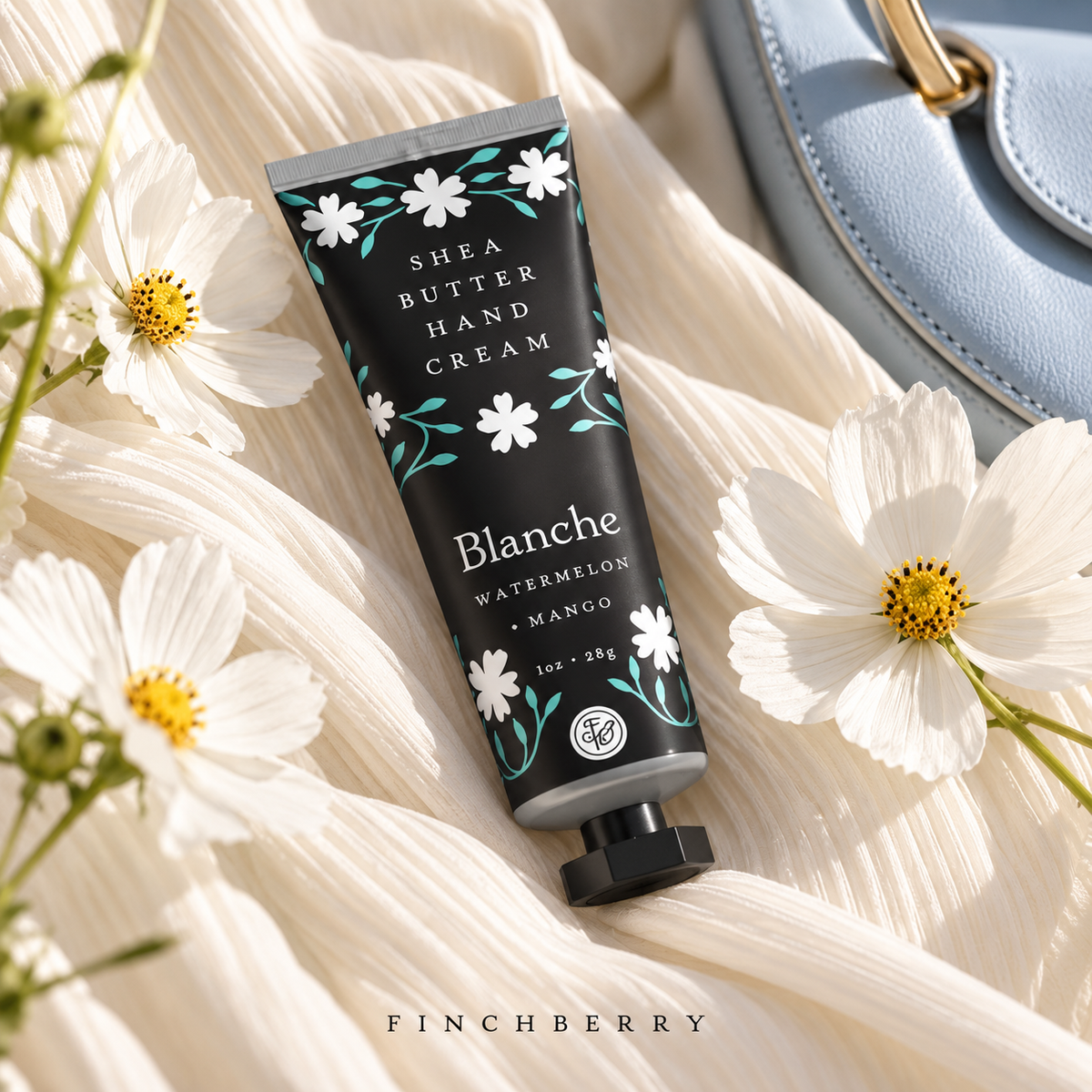 Blanche Travel Hand Cream styled editorial product photograph