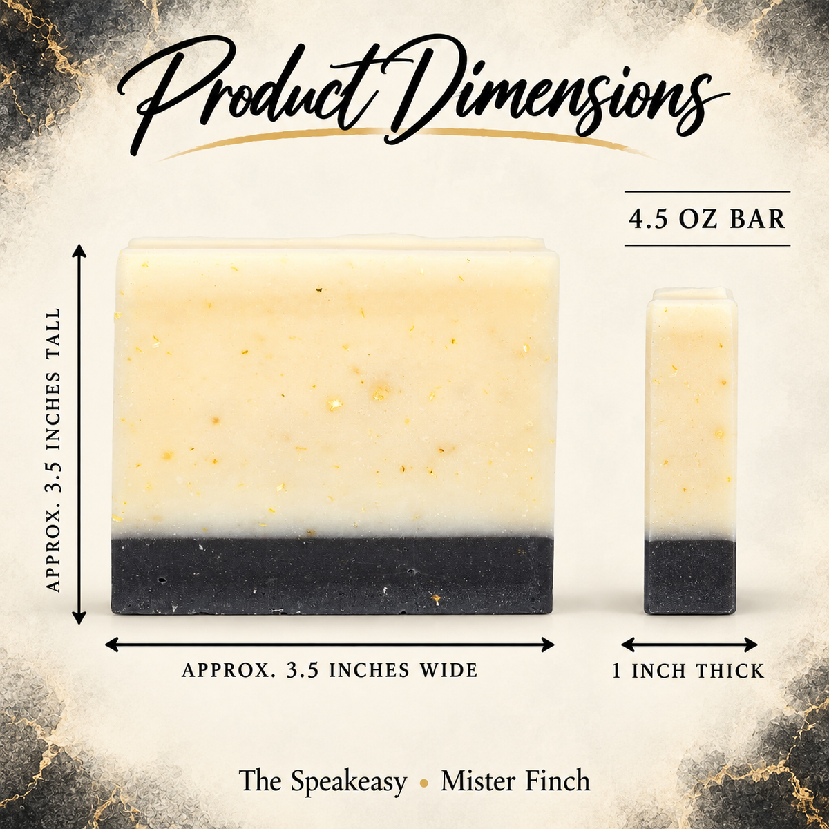 Mister Finch - The Speakeasy Bar Soap approved product dimensions