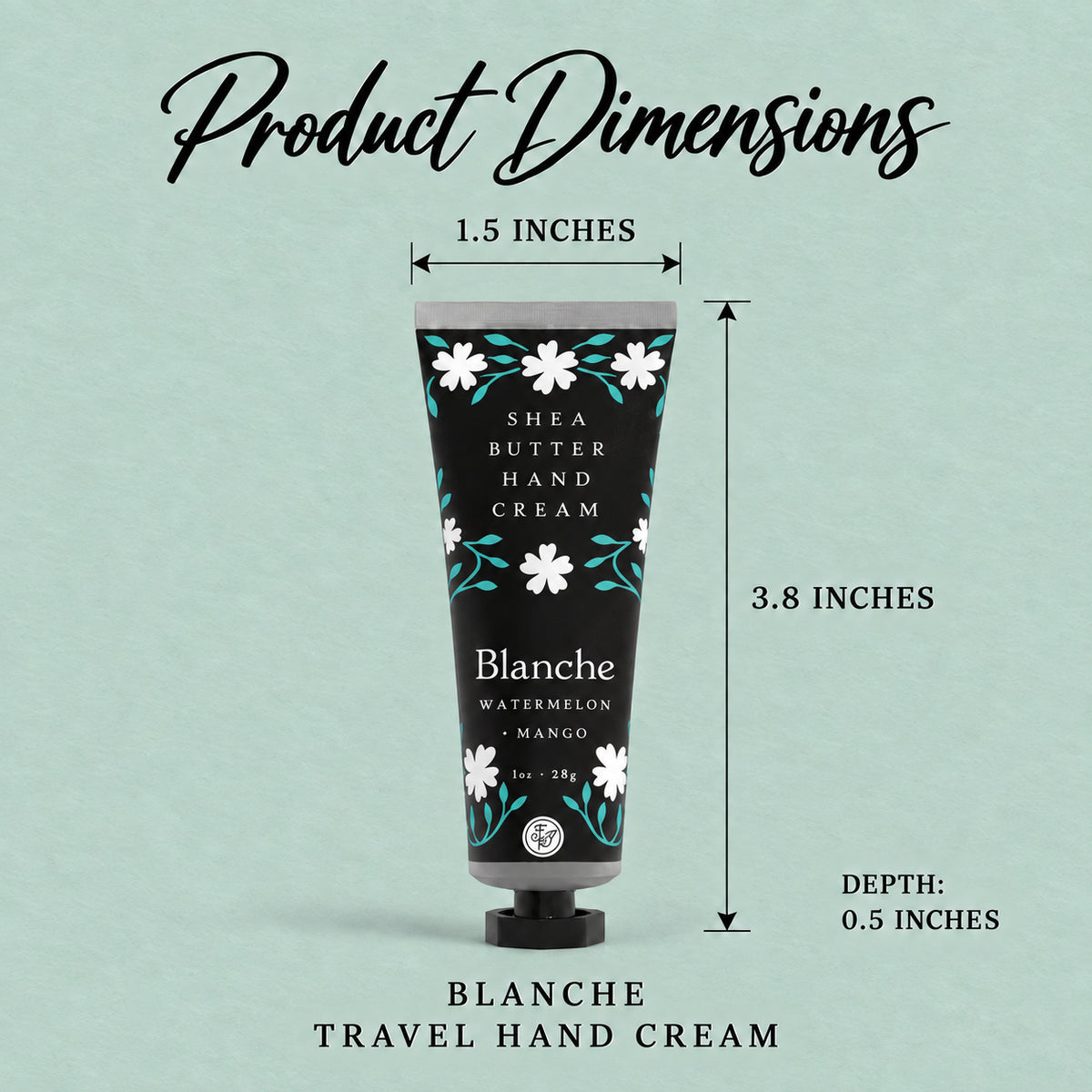 Blanche Travel Hand Cream - Product Dimensions