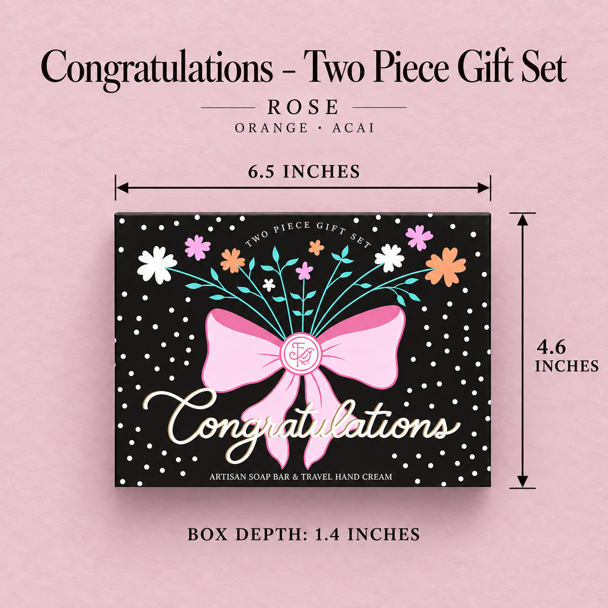 Congratulations - Two Piece Gift Set - Product Dimensions