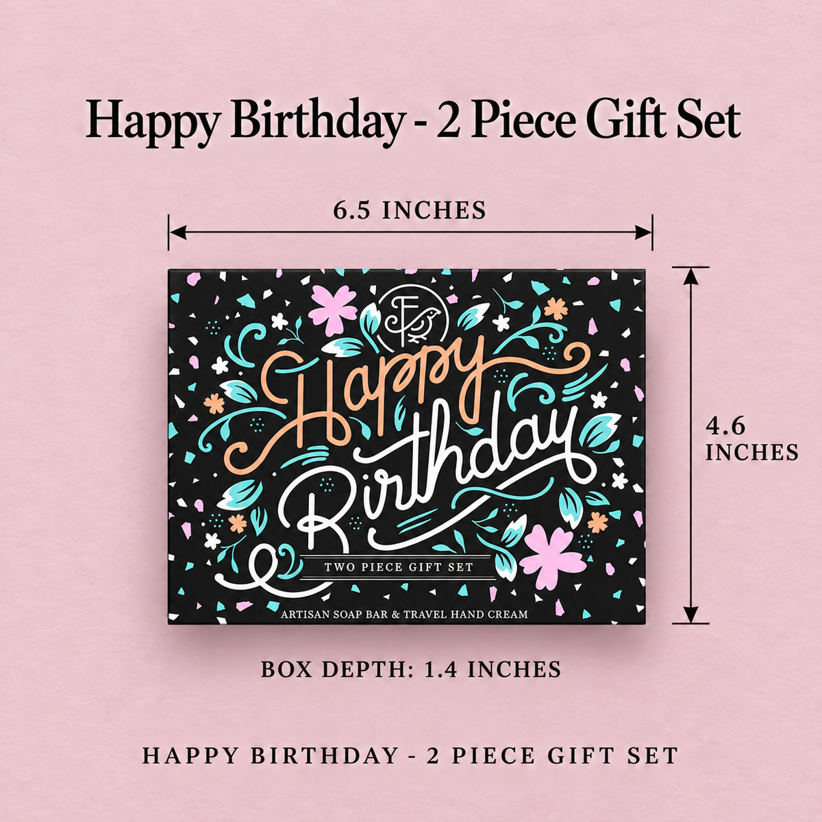 Happy Birthday - 2 Piece Gift Set - Product Dimensions