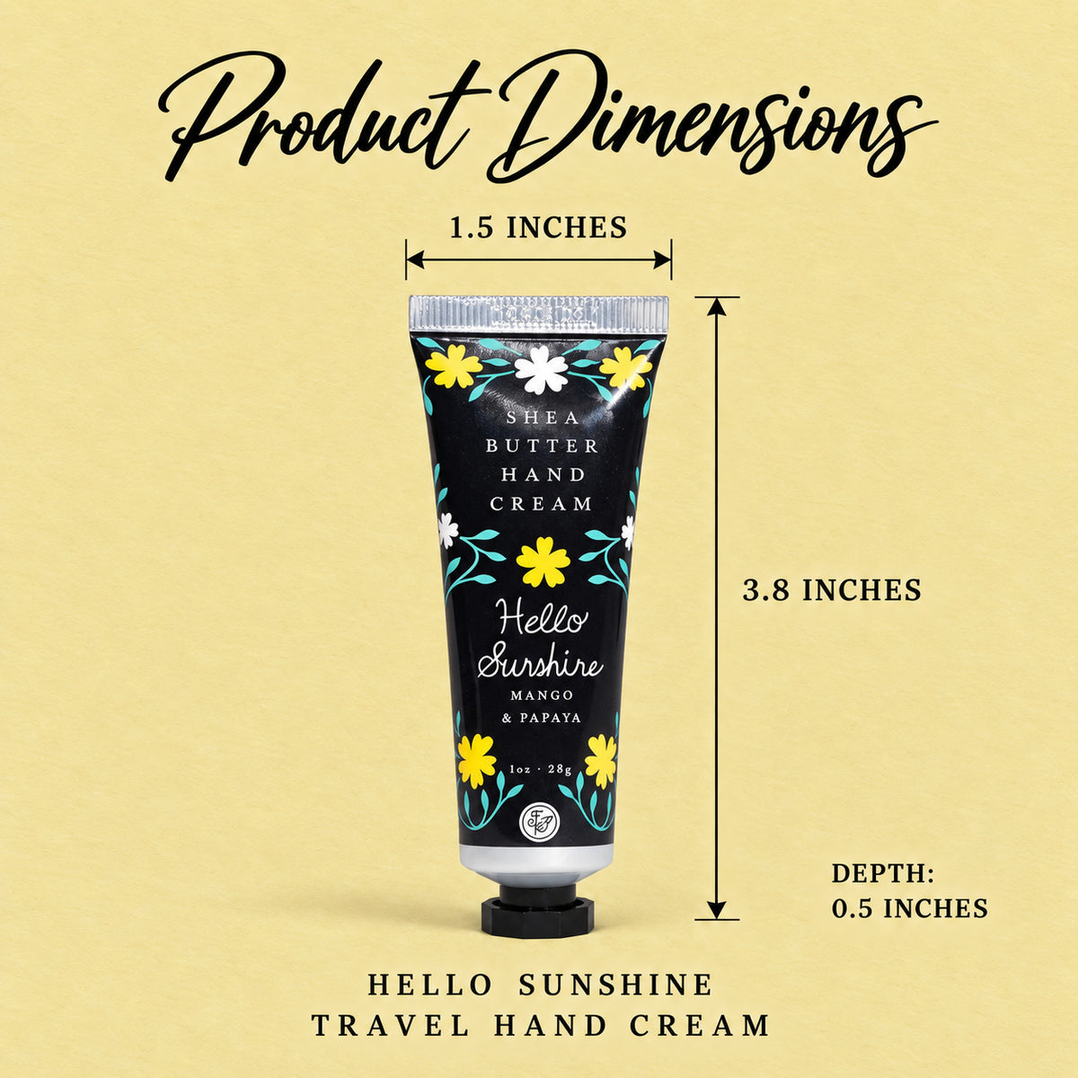 Hello Sunshine Travel Hand Cream - Product Dimensions