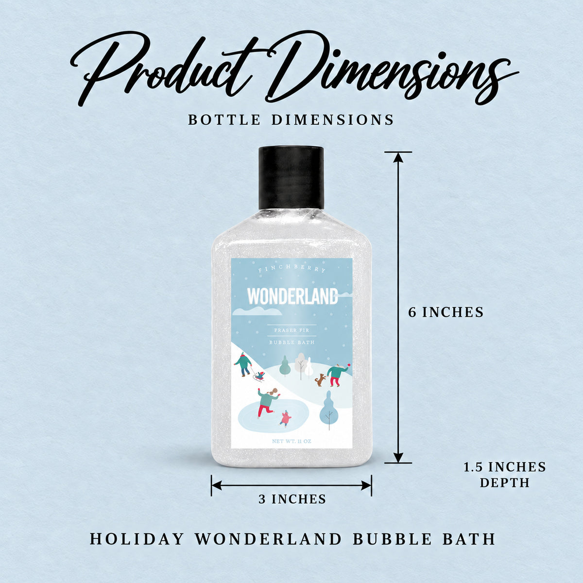Holiday Wonderland Bubble Bath - Product Dimensions