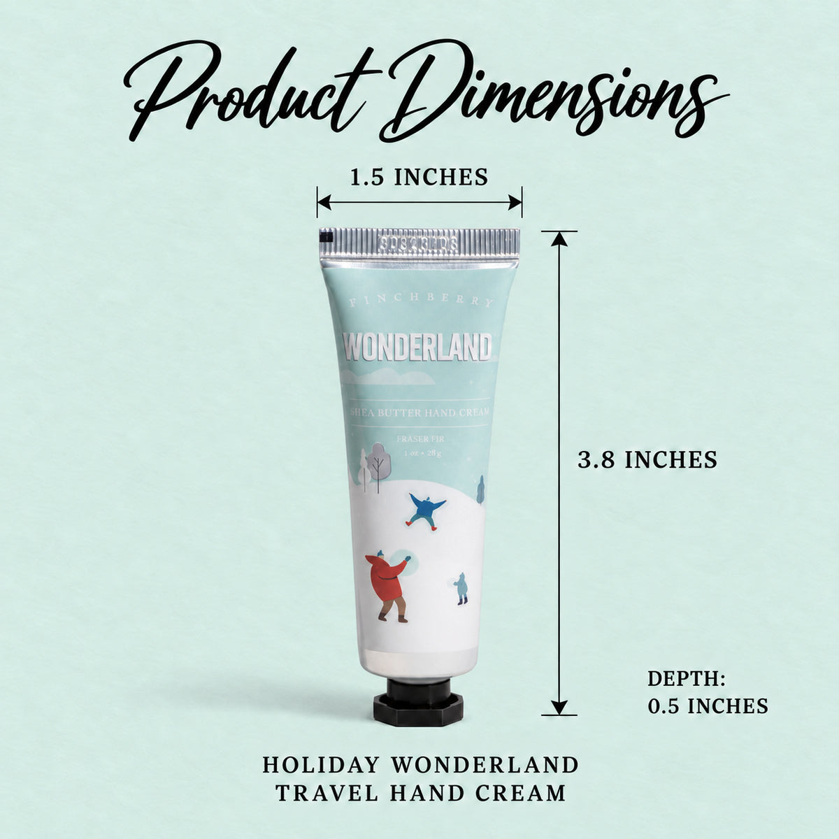 Holiday Wonderland Travel Hand Cream - Product Dimensions