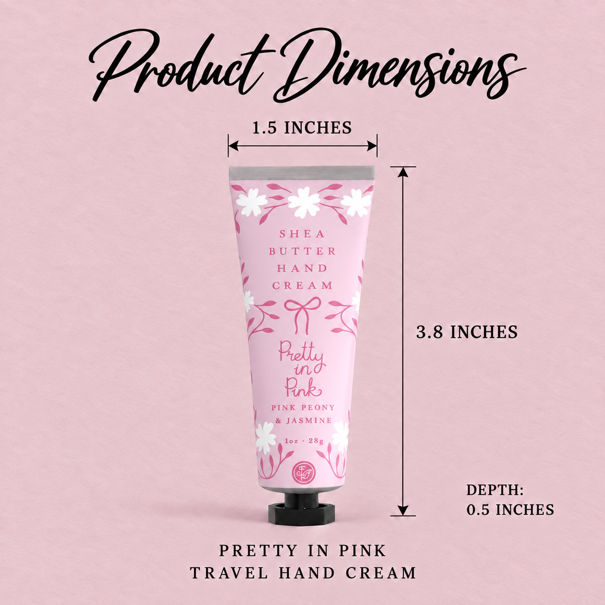 Pretty in Pink Travel Hand Cream - Product Dimensions