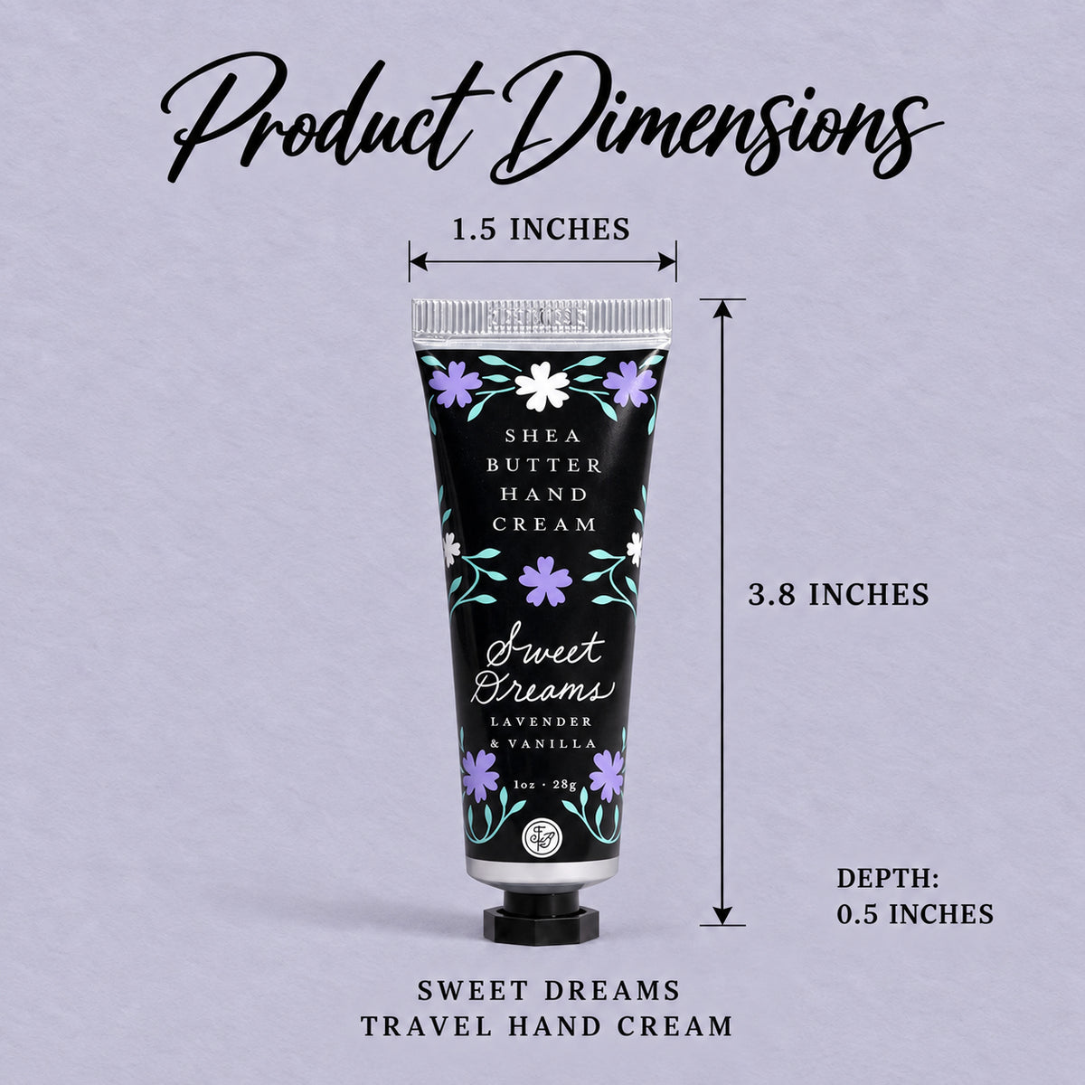 Sweet Dreams Travel Hand Cream - Product Dimensions
