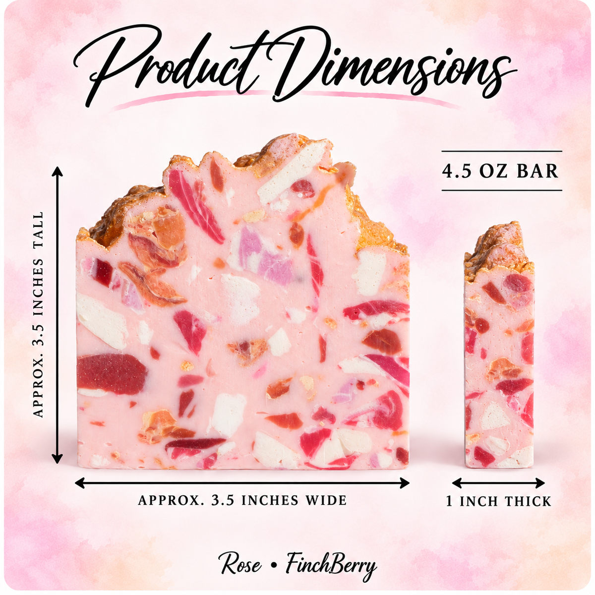 Rose soap approved product dimensions