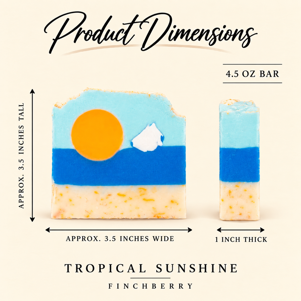 Tropical Sunshine soap approved product dimensions