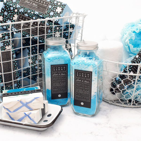 Fresh and Clean Soap, fizzy salt soaks and lotions