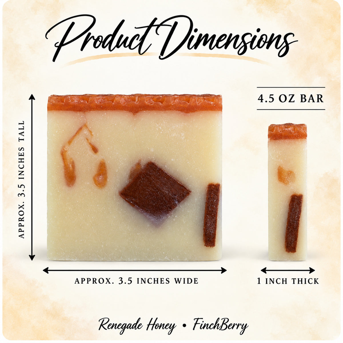 Renegade Honey - Handcrafted Vegan Soap dimensions image