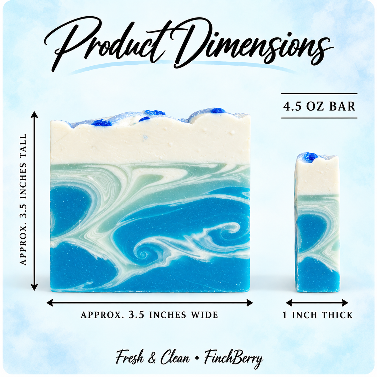 Fresh & Clean - Handcrafted Vegan Soap product dimensions
