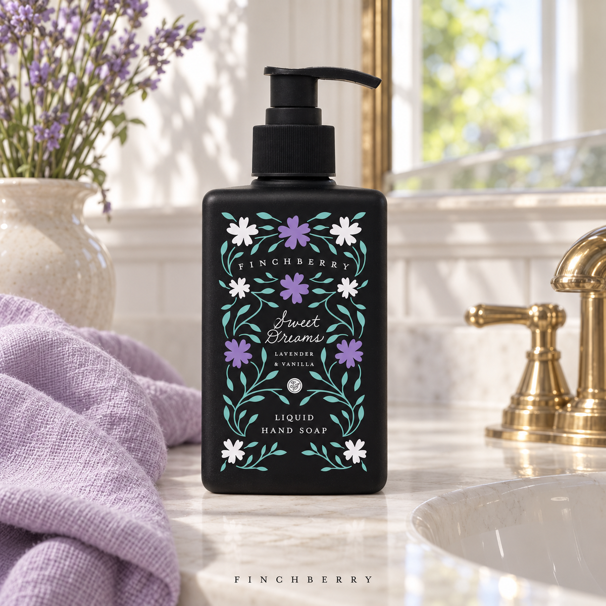 Sweet Dreams Liquid Hand Soap styled editorial product photograph
