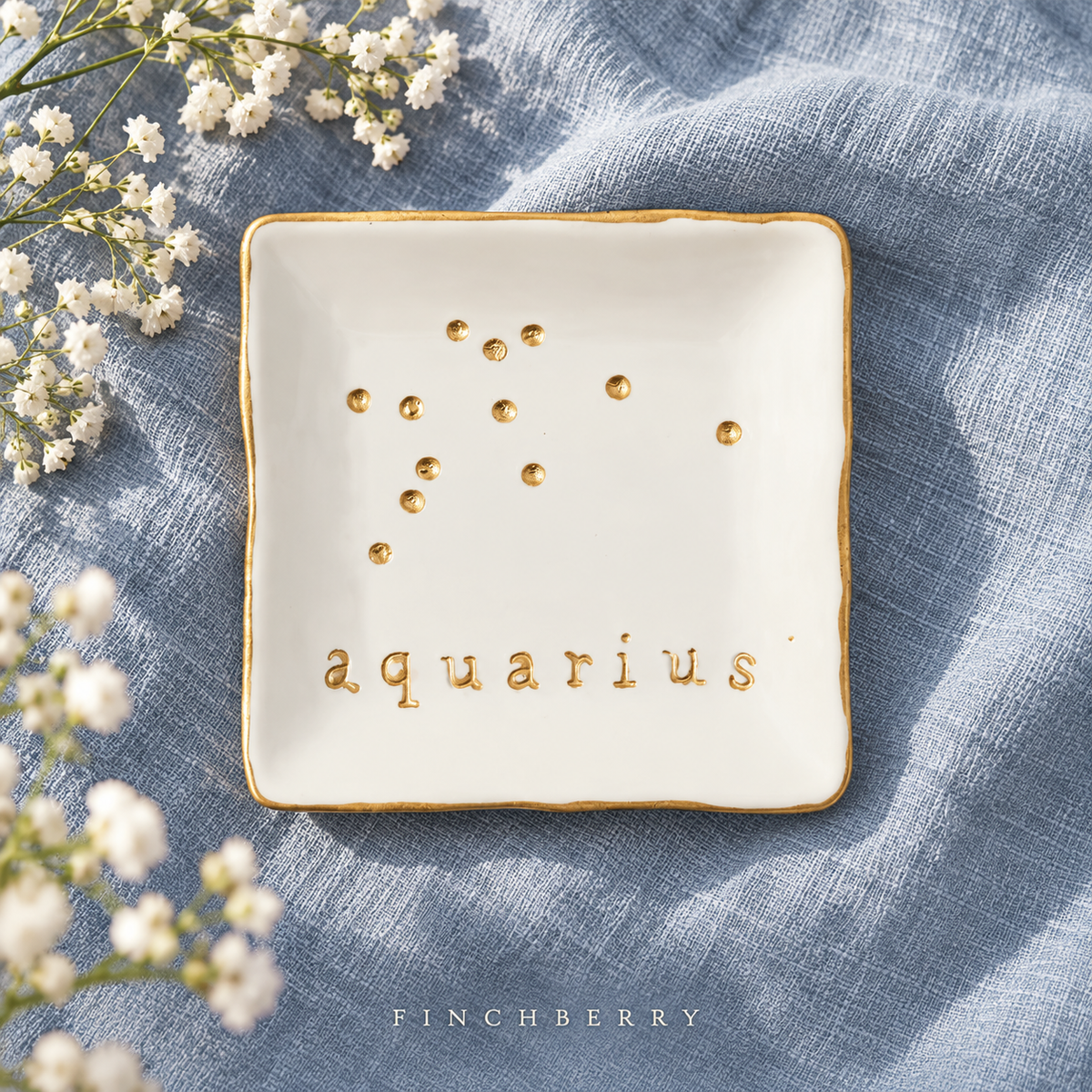 Aquarius Ceramic Soap Dish styled editorial product photograph