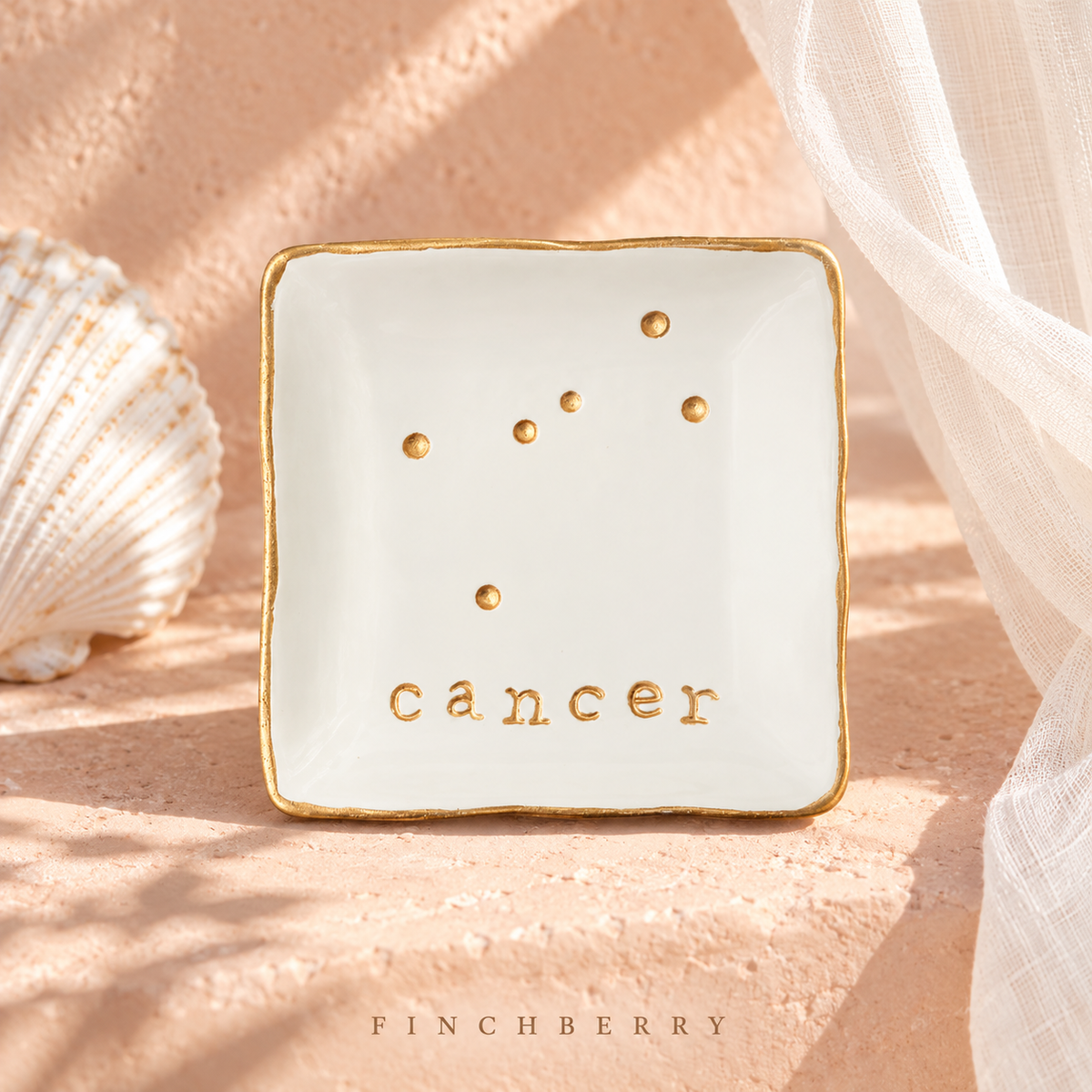 Cancer Ceramic Soap Dish styled editorial product photograph