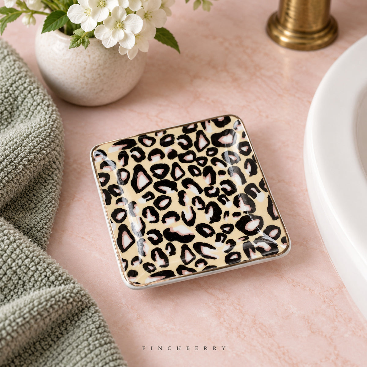 Leopard print Ceramic Soap Dish styled image