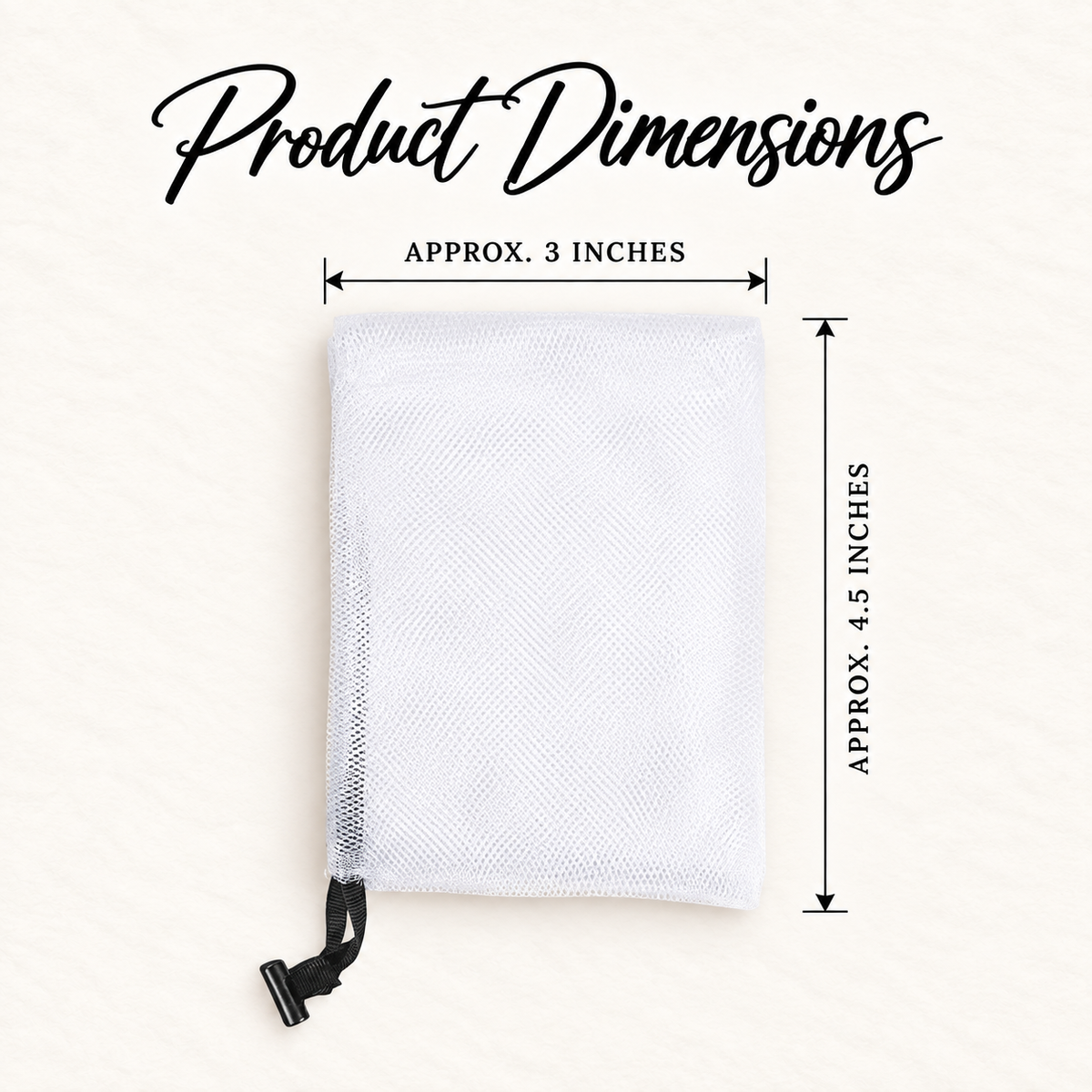 Loofah Soap Net Pouch approved product dimensions