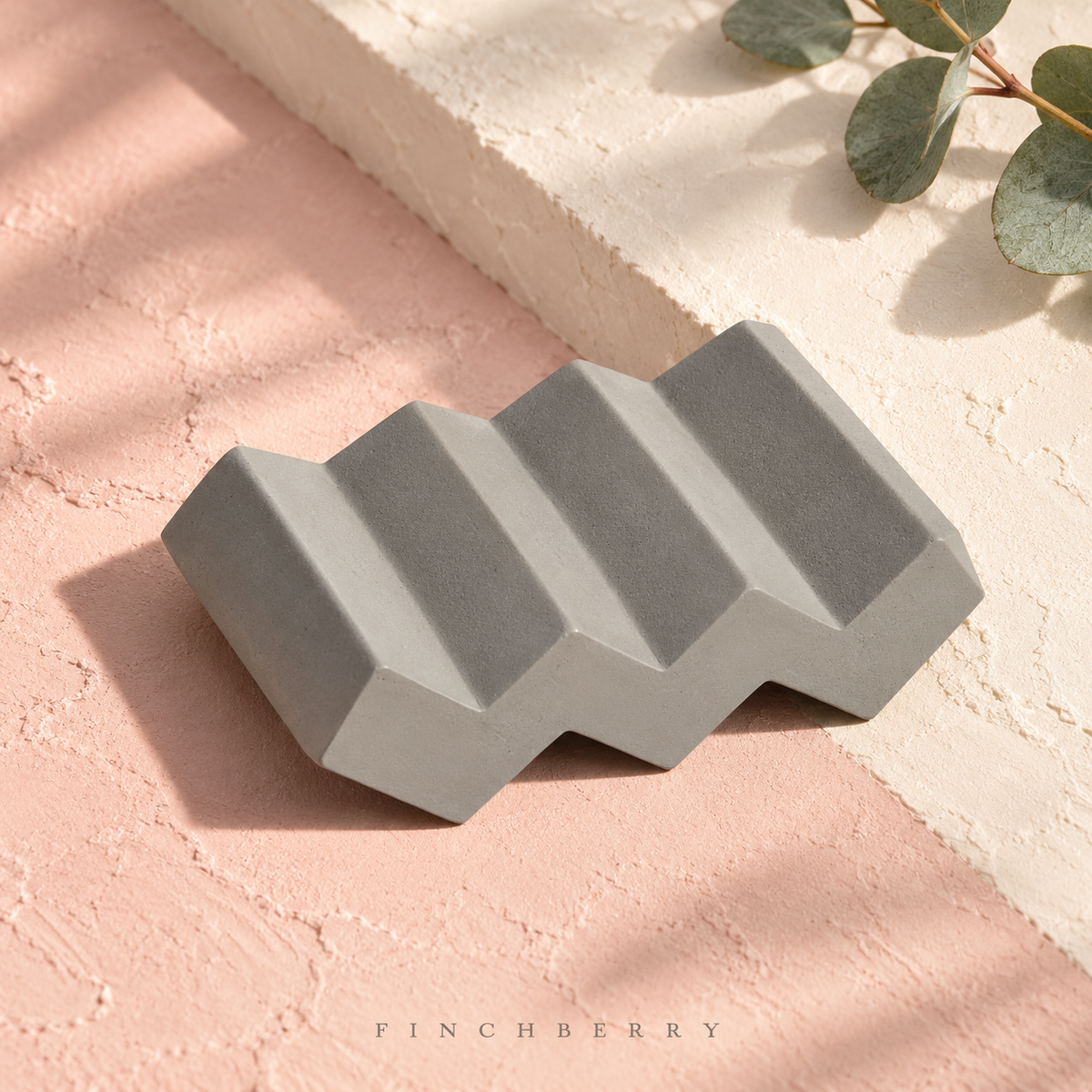 Modern Cement Soap Dish - Grey styled editorial product photograph