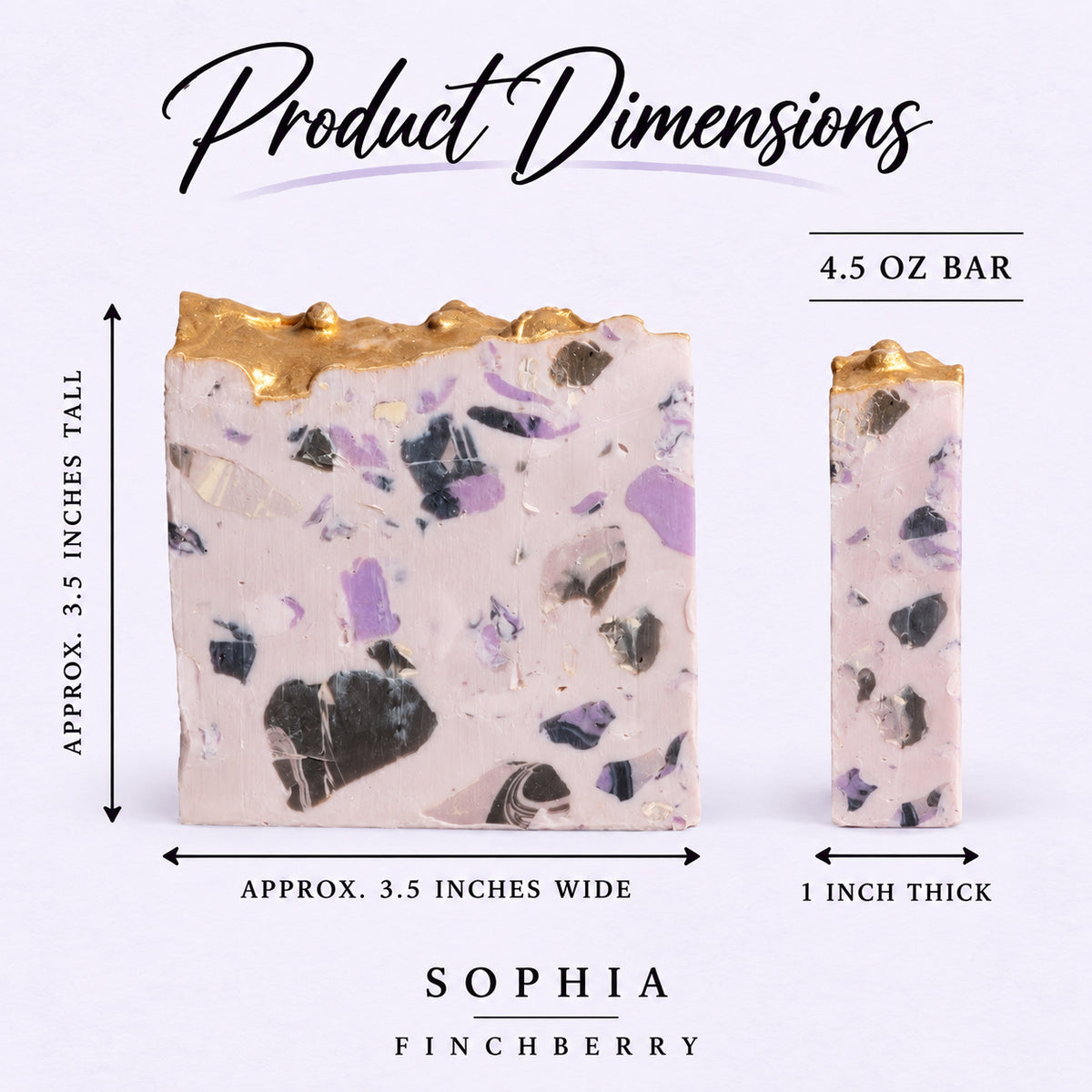Sophia - Handcrafted Vegan Soap dimensions image