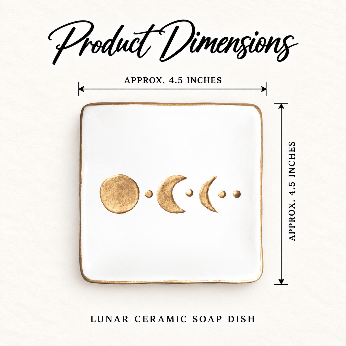Lunar Ceramic Soap Dish approved product dimensions