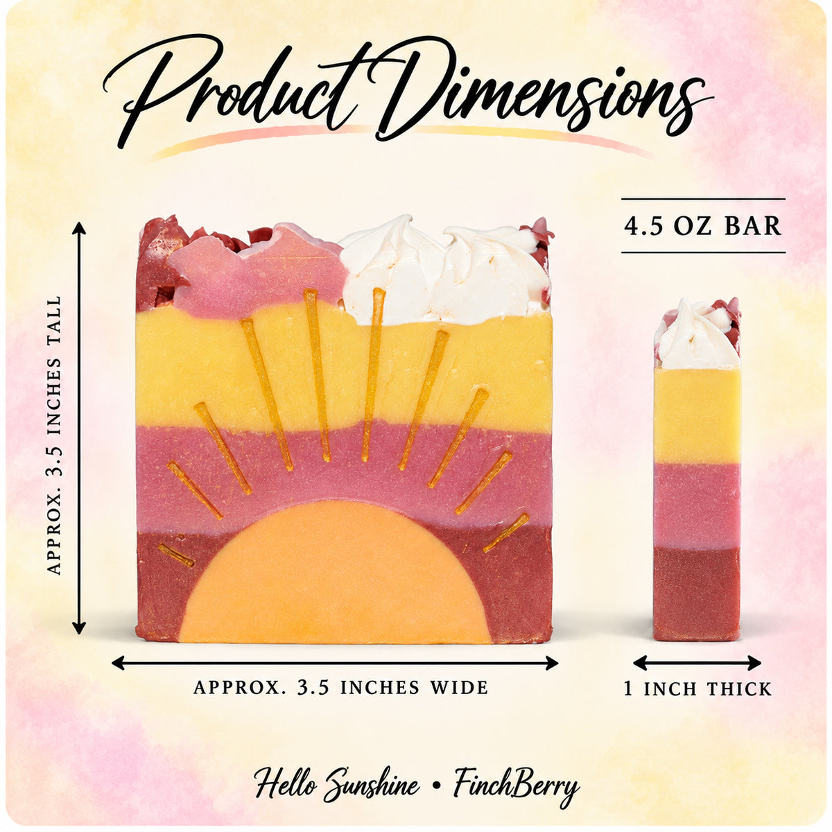 Hello Sunshine - Handcrafted Vegan Soap dimensions image