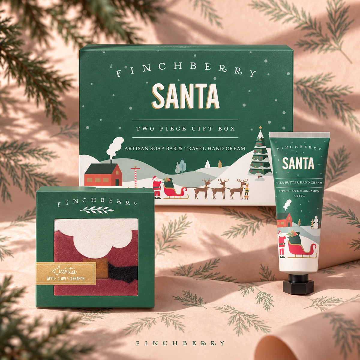 Holiday Santa - 2 Piece Gift Set styled editorial product photograph