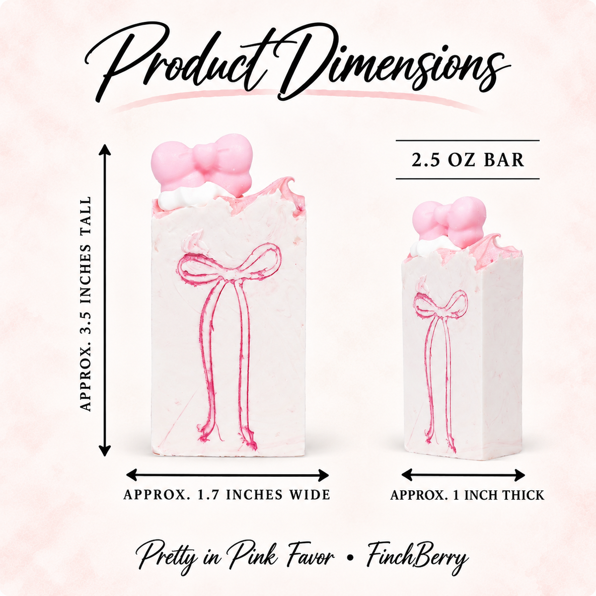 Pretty in Pink Favors - 12 Bar Set approved product dimensions