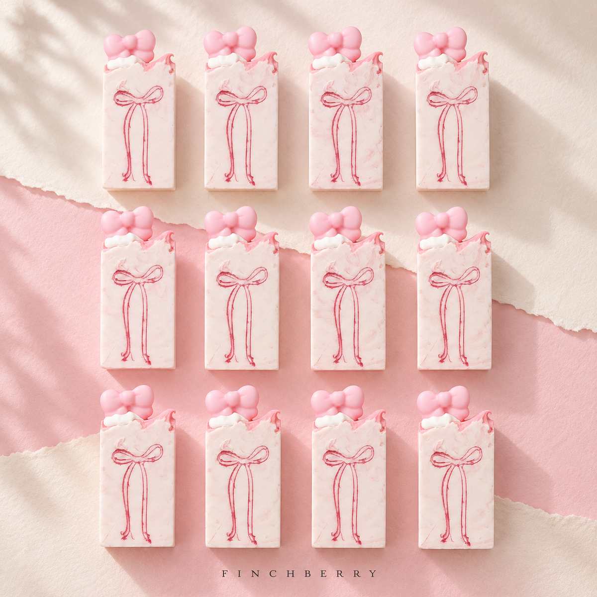 Pretty in Pink Favors - 12 Bar Set styled editorial product photograph