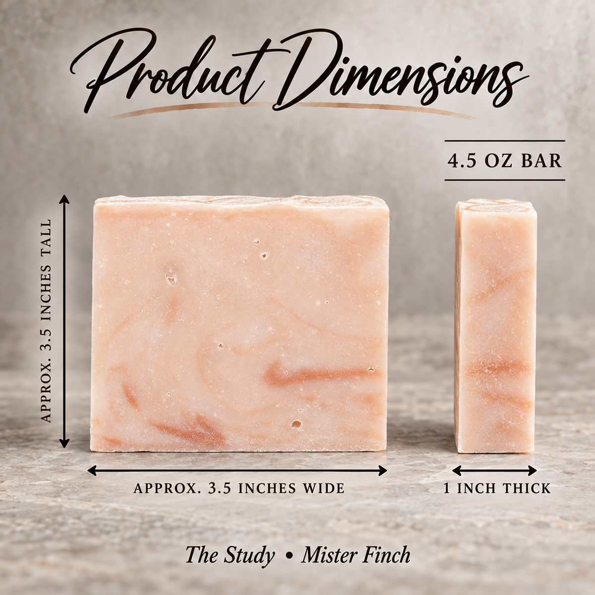 Mister Finch - The Study Bar Soap approved product dimensions