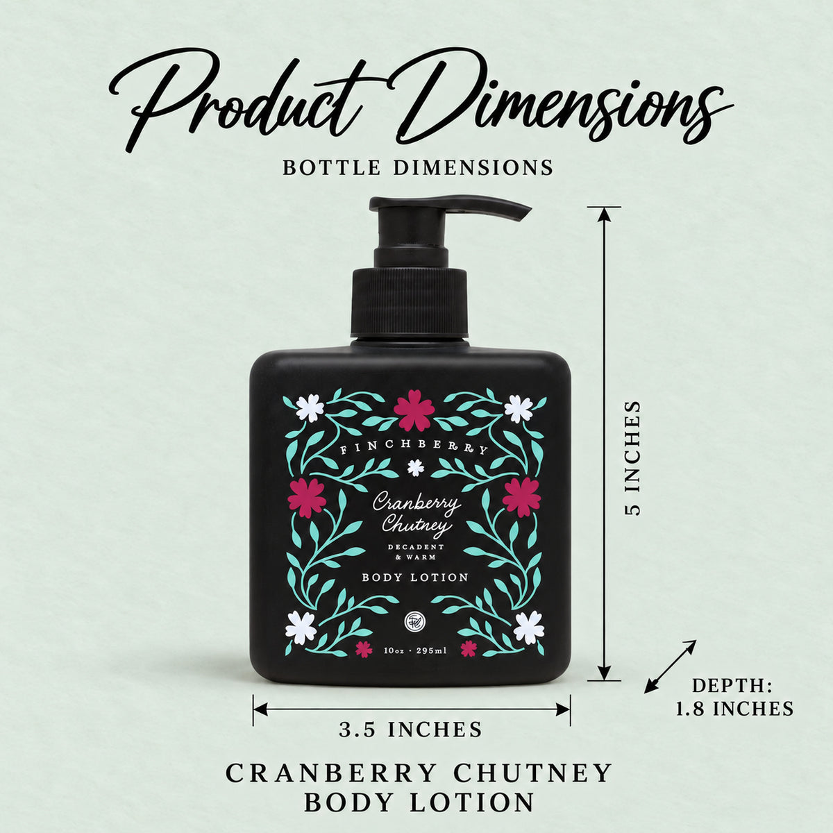 Cranberry Chutney Body Lotion - Product Dimensions