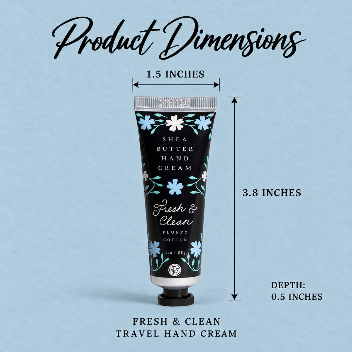Fresh & Clean Travel Hand Cream - Product Dimensions