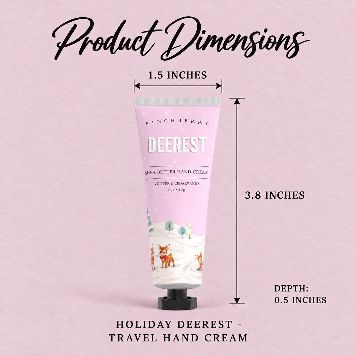 Holiday Deerest - Travel Hand Cream - Product Dimensions