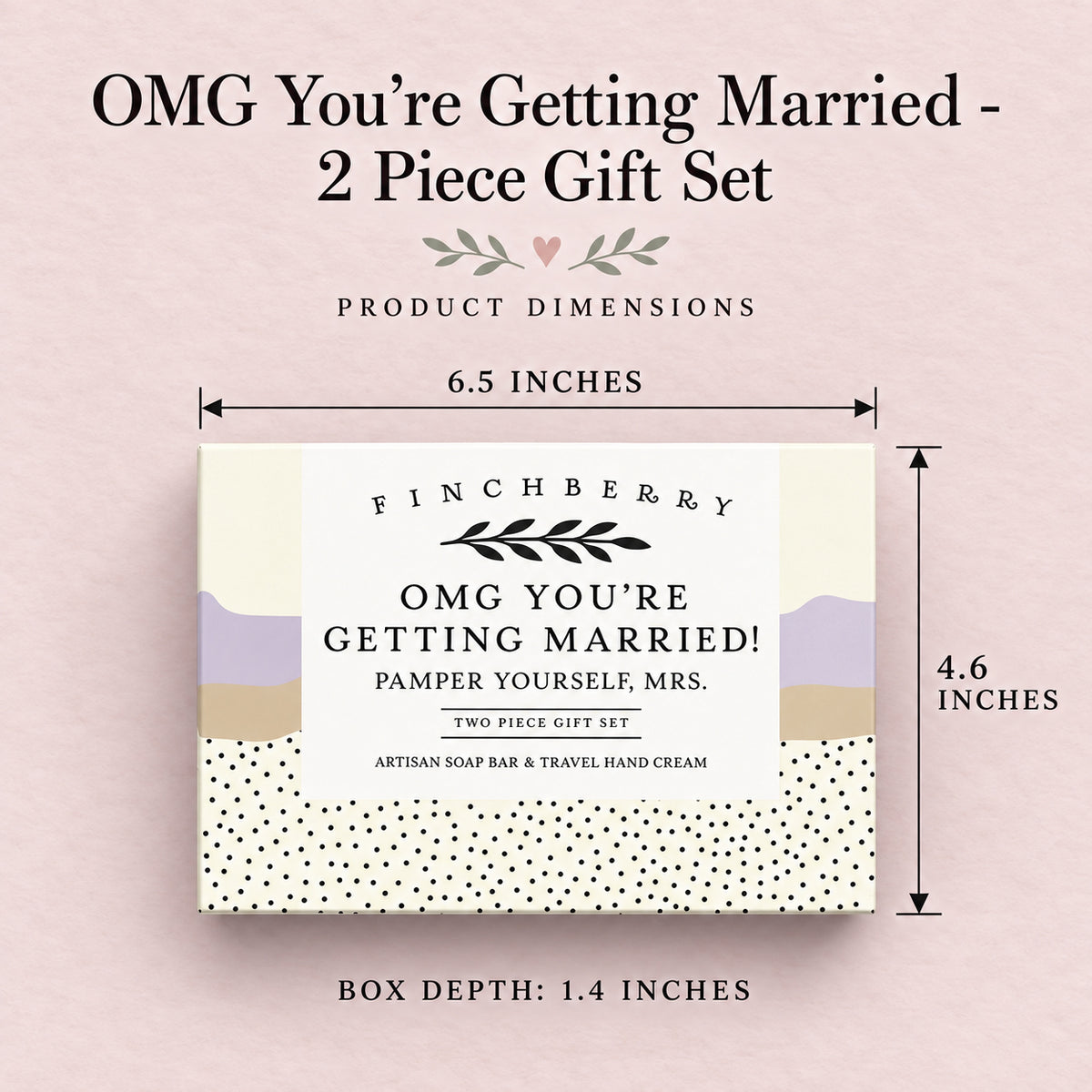OMG You're Getting Married - 2 Piece Gift Set - Product Dimensions