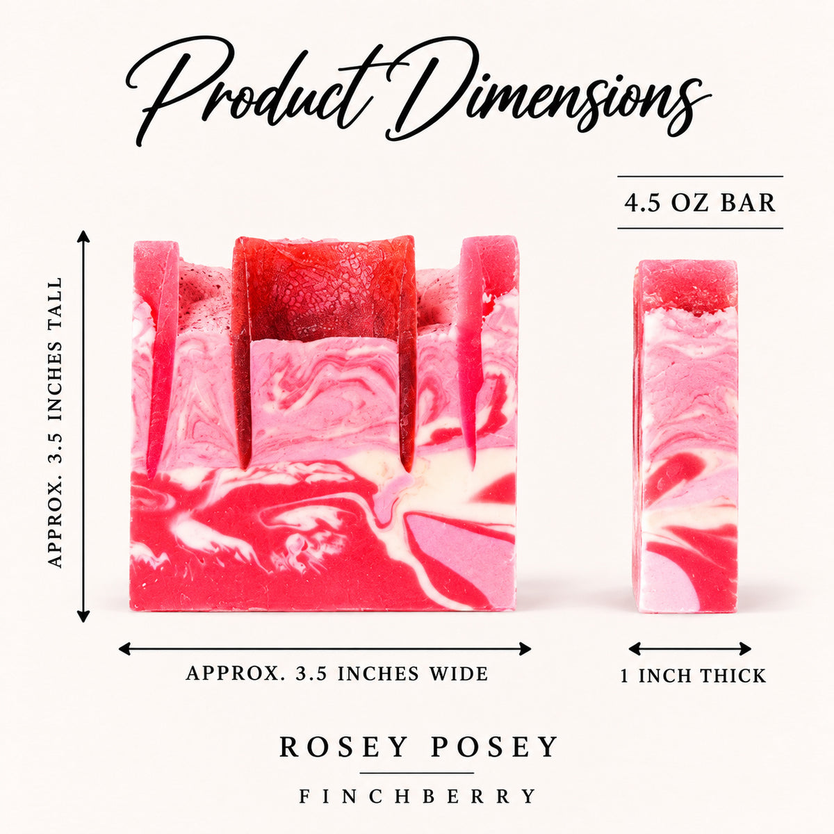 Rosey Posey soap dimensions