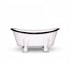 Farmhouse White Enameled Metal Bathtub Soap Dish