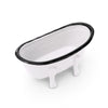 Farmhouse White Enameled Metal Bathtub Soap Dish