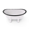 Farmhouse White Enameled Metal Bathtub Soap Dish