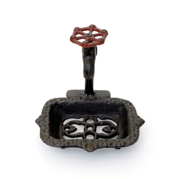 Iron faucet soap dish