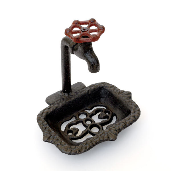 Iron faucet soap dish