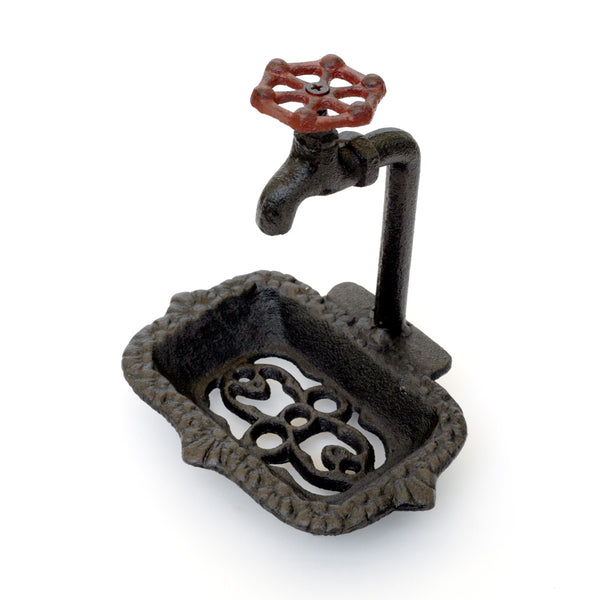 Iron faucet soap dish