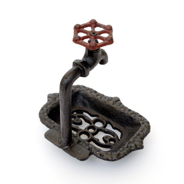 Iron faucet soap dish