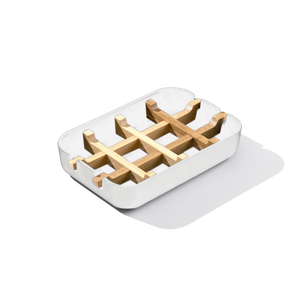 White & Bamboo Soap Dish